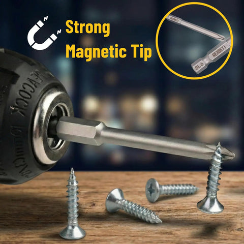 Slotted Phillips Screwdriver Bit Set With Holder 12 Piece 3 Inch Bits Magnetic Drill Bit Set One Quarter Inch Hex for home fixups