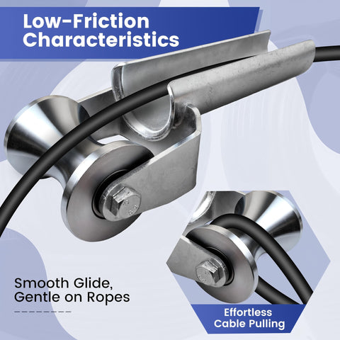 Beefy 4 Inch Stainless Steel Cable Puller Sheave For Heavy Duty Conduit Feeding, showcasing low-friction characteristics.