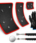 Three Piece Pro Magnetic Tool Mat Set with Pickup Tool, Telescoping Mirror, Flexible PVC Pads, Non-Slip Holder, and Trays