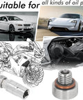 Heavy Duty Stainless Steel Self Tapping Oil Drain Plug M12x1.75 Repair Kit to Fix Stripped Threads On Your Car Or Truck Pan Like A Boss And Keep It Leak Free. M12x1.75 stainless drain plug for car, truck, and motorcycle oil pans