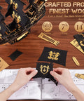 Epic 3D Seahorse Barque Wooden Puzzle Kit For Adults And Teens, Realistic 1 To 100 Scale Ship Model Craft, Durable Wood Pieces, Long And Challenging Build, A Standout Gift For Sea Lovers And Puzzle Fans. 603-piece wooden ship kit