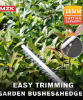 Cordless Pole Hedge Trimmer Attachment With 23 Inch Blade, 8 Foot Reach, trimming garden bushes with ease, lush foliage