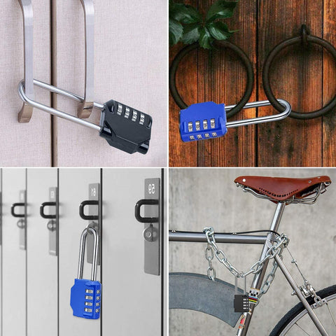 Five Inch Ultra Long Shackle Combination Padlock In Silver With A 3.2 Inch Shackle Durable Steel Lock in various uses