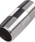 Stainless Steel 316 Pipe Nipple Fitting 3 Inch Long With 1 Inch Male NPT For Beefy Plumbing Upgrades In Water Gas And Air Lines Silver Pack Of 1 Corrosion Resistant 316 Stainless Steel Construction, angled view