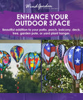 22 Inch Hot Air Balloon Yard Spinner With Double Chevron Rainbow Colors for a Vibrant Garden Decor That Spins in the Wind