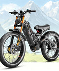 Beast Mode Dual Motor Adult Electric Bike 4000W Top Speed 46 Mph 52V 70Ah Battery side view with fat tires and full suspension.