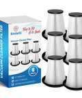 Six Pack Replacement HEPA Filters For Dust Extractors Cone Shaped Design For S13 S26 S36 F26 And G22 Units Compatible With OEM 590430201 And 200900050 Pro Grade Filtration With Easy Install And Superior Fine Dust Capture next to product box.