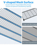 Beefy 4 Tier Wire Shelving Unit On Wheels 60 Inch Wide 24x60x72 Inches Holds Up To 2,400 Lbs Adjustable Metal Shelves For Garage Pantry And Kitchen Black Powder Coated Steel Heavy Duty Storage Rack with V-shaped mesh wire shelf design