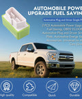 2 Pack Fuel Economy Saver OBD2 Energy Saving Device Car Plug And Play Pro Easy Install For Most Vehicles Boost Gas Mileage And Performance Without Hassle Eco Friendly Auto Accessory displayed with truck in background