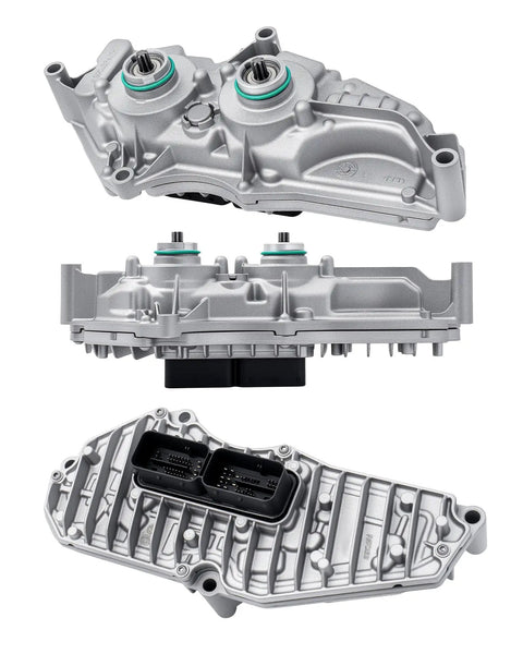 Ford Focus 2.0L DPS6 TCM Transmission Control Module Pre-Programmed Plug And Play Replacement Unit 2011-2022 Easy Install Fixes Hard Shifting Delayed Engagement A2C53377498 AE8Z-7Z369-F, silver housing, connector view