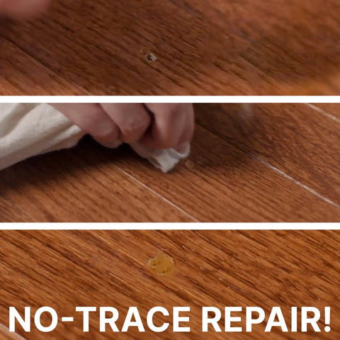 No Squeak Floor Repair Kit For Hardwood, Carpet, Vinyl And Linoleum used on wooden floor with clean finish