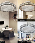Modern 20 Inch Bladeless Ceiling Fan With Light Low Profile Recessed Fan 72W LED Light in dining, bedroom, and living room settings