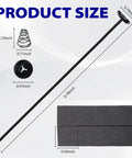 Universal Car Radiator Fan Mounting Kit dimensions with clip, rod, spring, and foam pad details