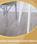 10 Pack Screw On Iron Furniture Feet M6 for beds couches tables and dressers, white legs on wooden floor with furniture