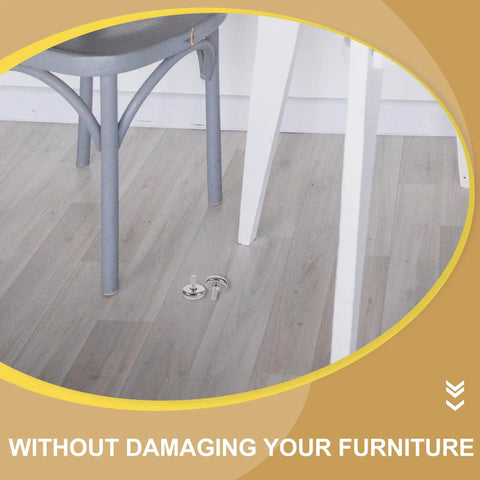 10 Pack Screw On Iron Furniture Feet M6 for beds couches tables and dressers, white legs on wooden floor with furniture