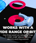 Precision Mdf Router Table Top With Flush Leveling Inserts And Low Friction Glide Surface For Heavy Duty Woodworking Builds That Are Straight Up Kickass with Level-Loc reducing rings.
