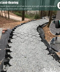 2 Inch Geogrid Driveway And Ground Grid Stabilizer laid with gravel, showing high load-bearing capacity in a garden path.