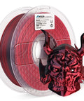 Silk Dual Color PLA Filament 1.75mm Red Black Coextrusion For 3D Printing Glossy Silk Finish Color Changing Print 1kg Spool