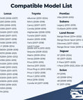 Compatible model list for Cabin Air Filter With Activated Carbon For Toyota Camry Sienna RAV4 4Runner Highlander Tundra Corolla And More