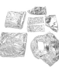 Heavy Duty Aluminum Foil Heat Insulated Suit Takes The Heat At 1200 Degrees Fire Retardant Industrial Safety Gear laid out in pieces, showcasing reflective material.