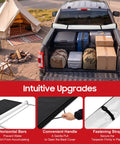 Soft Roll Up Tonneau Cover For Ford F150 5.5ft Bed 2015 2026 with luggage in truck bed, PVC tarpaulin shown rolled up