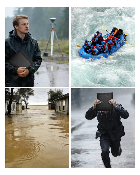 Man holds IPX8 Waterproof Document Bag Submersible One Meter For Business Travelers And Boating Keep Your Legal Docs Passports Dry