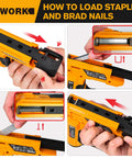 Electric Stapler And Nail Gun Kit For DIY Projects And Upholstery Corded 120V with loading instructions