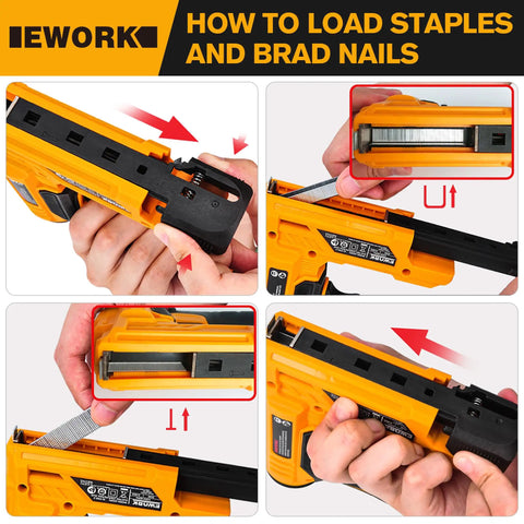 Electric Stapler And Nail Gun Kit For DIY Projects And Upholstery Corded 120V with loading instructions