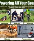Built Tough 10 Ft 3.5mm Lawn Mower Pull Cord With Handle For Easy Starts And Lasting Durability, 2000Lb 16-Strand Braided Rope, Cut To Fit For Chainsaw, Pressure Washer, Snow Blower, with lawn mower, generator, weed eater, chainsaw, and pressure washer uses shown