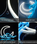 Moon Over Sea Neon Light Sign For Room Decor in anime sunrise design with bright LED and acrylic backing