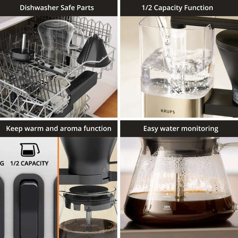 8 Cup Drip Coffee Maker With SCA Certification And Blooming Technology For Barista Quality showing various features
