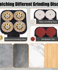 Diamond, resin, and sandpaper discs for Beast 3800W Floor Grinder With Adjustable Speed And Extendable Rod Polisher for various surfaces