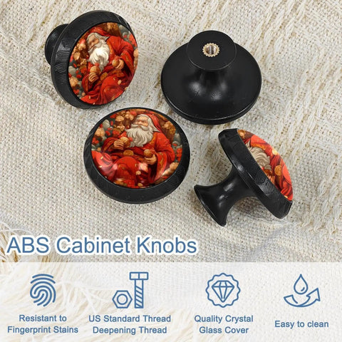 Four Piece Round Cabinet Knob Set With Screws For Drawers And Cabinets Kid Friendly Dresser Handles with festive design