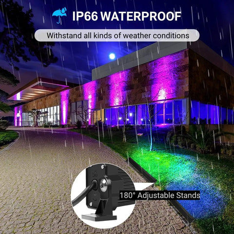 Outdoor house lit by 42W RGBW Wall Washer Lights IP66 Waterproof With Remote Control 3350 Lumen Color Changing Wash Flood Bar