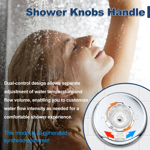 Up Your Bathroom Game With This Awesome MXT11 Shower Handles Kit, A Super Clear Acrylic Replacement Knob That Fixes Your Mixet Tub Or Faucet Control Smoothly For A Fresh Look and Perfect Flow., clear acrylic dual-control shower handle knob, close-up