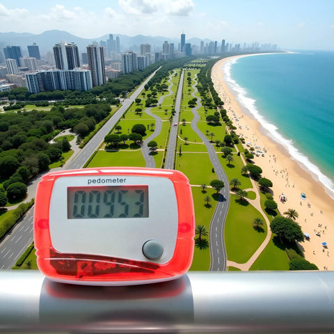 Red Portable Mini Digital LCD Pedometer That Tracks Steps Distance Calories Burned Exercise Time And Daily Target With Accurate Sensor Tech For Walking Running And Fitness On The Go, red clip-on display