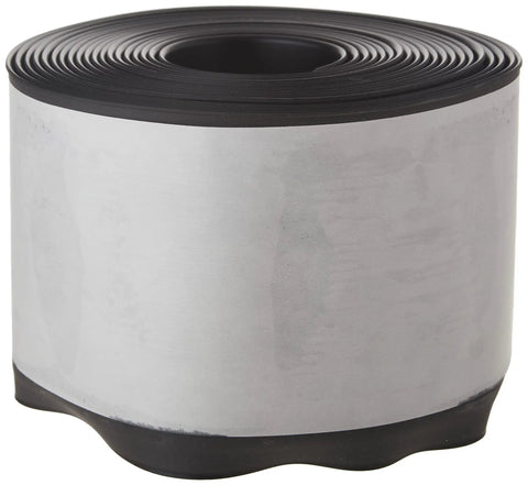 Self-Stick Vinyl Wall Base 4 Inch High By 20 Feet Long Black Flexible Vinyl Trim for Walls, coiled roll, edge visible