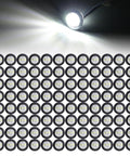 100 Pack Three Quarter Inch Clear Lens White LED Bullet Side Marker Clearance Lights Universal Fit For Trailer Truck SUV ATV RV Bus Van With Rubber Grommet 12V DC displayed under light