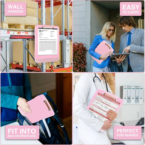High Capacity Clipboards With Storage For 8.5x11 Papers Plastic Clipboard With Durable Metal Clip And Built In Pen Holder