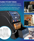 36S Automatic Coin Sorter Sorts Up To 200 Coins Per Minute With Automatic Start Stop Feature and pull tray for easy sorting