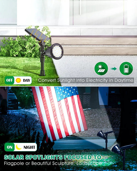 Bright Solar Spot Lights Outdoor Waterproof 18 LED 2 Mode Brightness Dusk Till Dawn Landscape Lighting For Garden Yard Tree