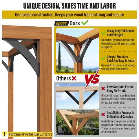Heavy Duty 45 Degree Angle Post Bracket Kit For 4x4 Wood Beams One Piece Bending Design Quick Install Without Cutting Durable Steel Construction Perfect For Gazebos Pergolas Porches 4 Pack