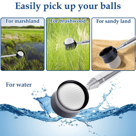 9Ft Telescopic Golf Ball Retriever With Stainless Steel Shaft Water Safe Ball Grabber in different landscapes