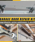 ElaraBerry Garage Door Repair Kit With 17 Inch Torsion Spring Winding Rods, 8 Ft Heavy Duty Cables, And Ten Smooth Nylon Rollers Featuring 6200 Zz Bearings For Quick Home Fixes. garage door rollers, cables, and winding rods installed