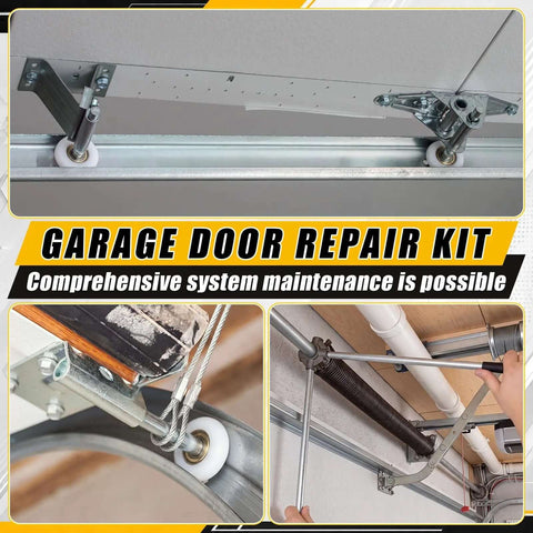 ElaraBerry Garage Door Repair Kit With 17 Inch Torsion Spring Winding Rods, 8 Ft Heavy Duty Cables, And Ten Smooth Nylon Rollers Featuring 6200 Zz Bearings For Quick Home Fixes. garage door rollers, cables, and winding rods installed