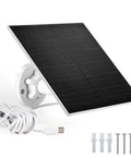 5V 3W Solar Panel For Smart Bird Feeder And Outdoor Security Camera With IP65 Waterproof Build, 3m USB Type-C Charging Cable