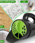 All Purpose Hand Spreader Shaker with Adjustable Opening Sizes and Flow Dial for Grass Seed, Fertilizer, Salt, Ice Melt up to 80 oz