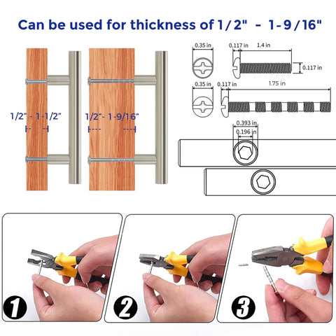 Installation guide for 10 Pack 5 Inch Cabinet Pulls In Brushed Nickel Stainless Steel For Kitchen Cabinets And Drawers With 3 Inch Center To Center