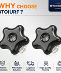 Top Grip Handle Knob And Bolt Washer Kit For Toro Mowers Snowblowers Replaces 922260, 1064161 And 1073844 black set
