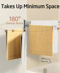 Swivel Towel Rack For Bathroom Nineteen Point Five Inch Swing Out Four Arm Wall Mounted Towel Bar In Brushed 18 8 Stainless Steel Space Saver